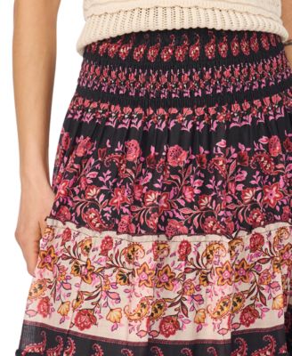 Women's Tiered Smock Waist Maxi Skirt