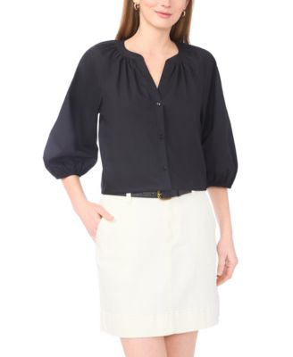 Women's Raglan-Sleeve Button-Down Blouse