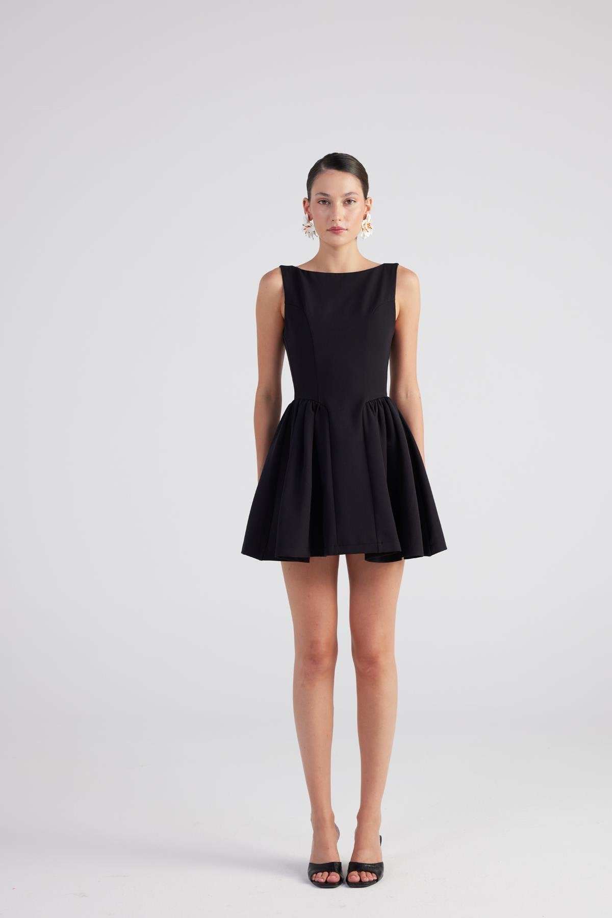 Alena Women's Pleated Skirt Mini A-Line Dress