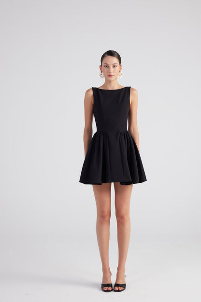 Alena Women's Pleated Skirt Mini A-Line Dress