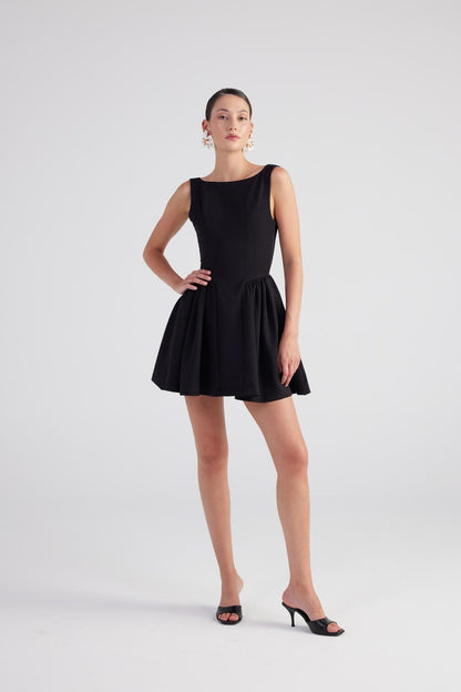 Alena Women's Pleated Skirt Mini A-Line Dress