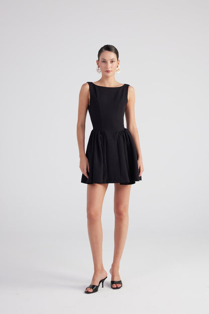 Alena Women's Pleated Skirt Mini A-Line Dress
