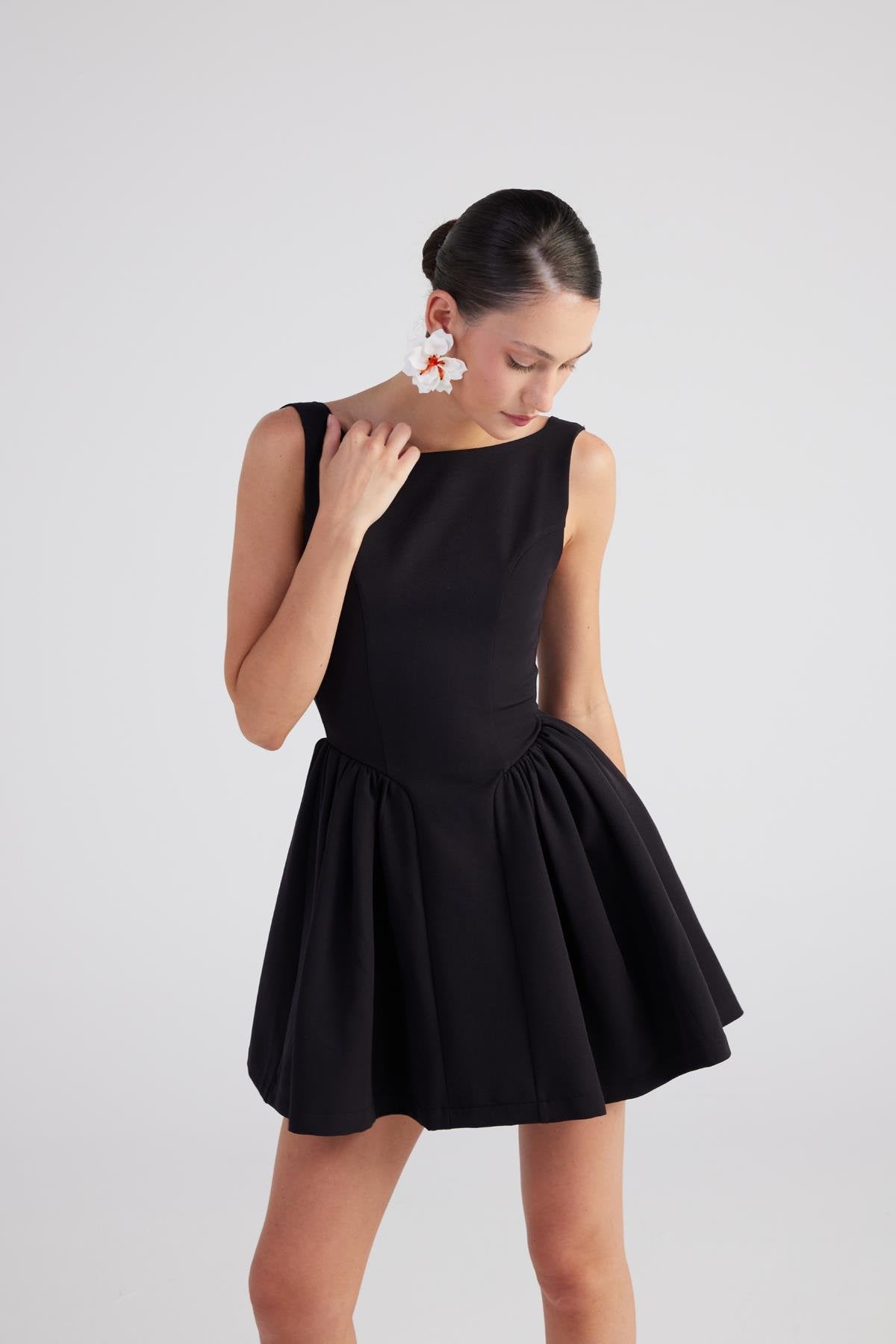 Alena Women's Pleated Skirt Mini A-Line Dress