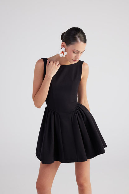 Alena Women's Pleated Skirt Mini A-Line Dress