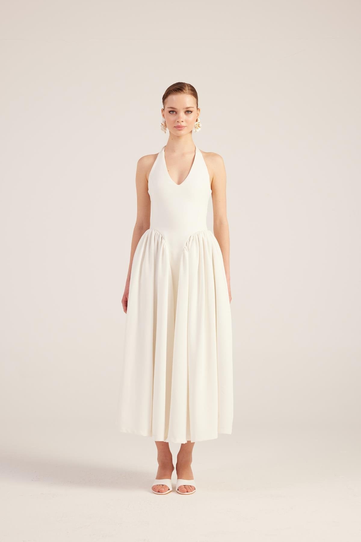 Ophelia Women's White Princess Style Off-the-Shoulder Maxi Dress