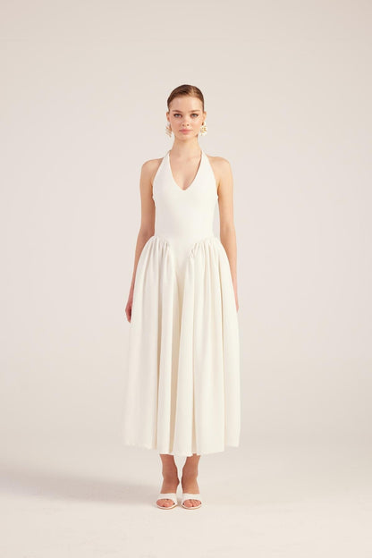 Ophelia Women's White Princess Style Off-the-Shoulder Maxi Dress