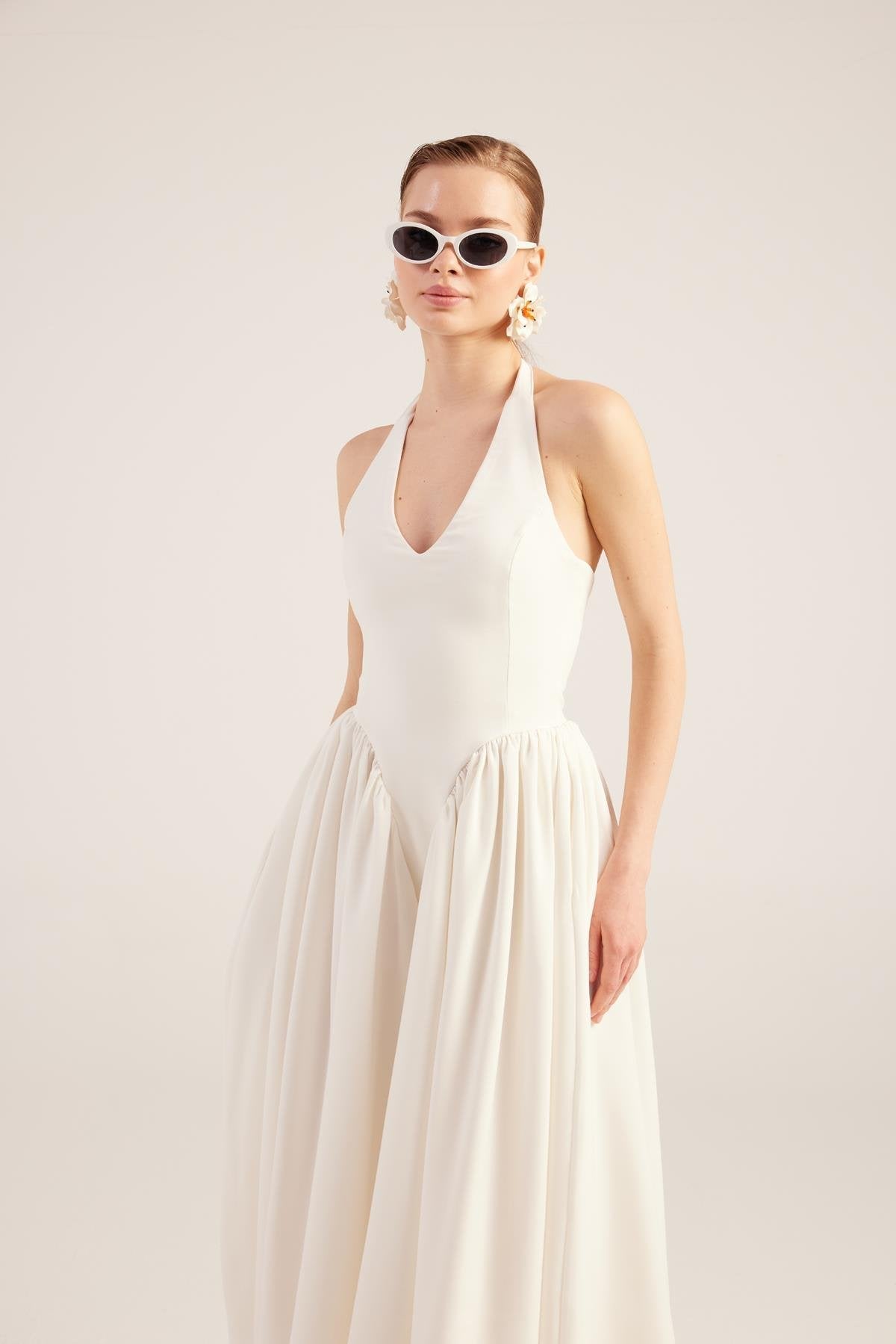 Ophelia Women's White Princess Style Off-the-Shoulder Maxi Dress