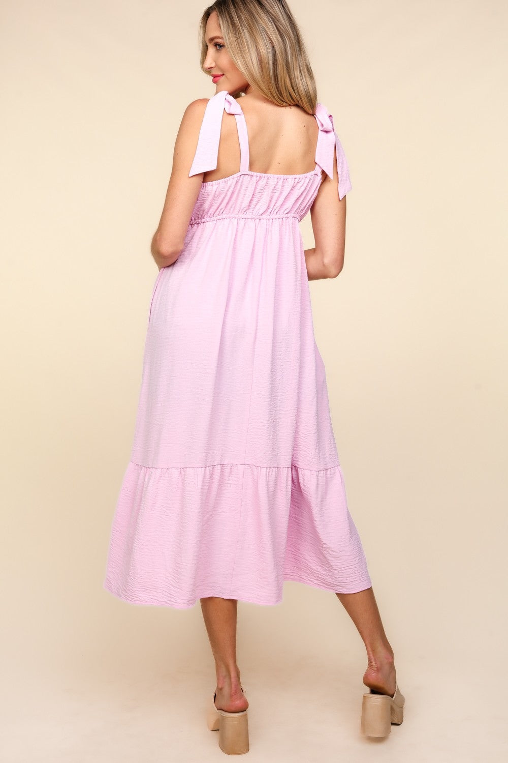 Women's Crochet Lace Ruffle Hem Cami Midi Dress