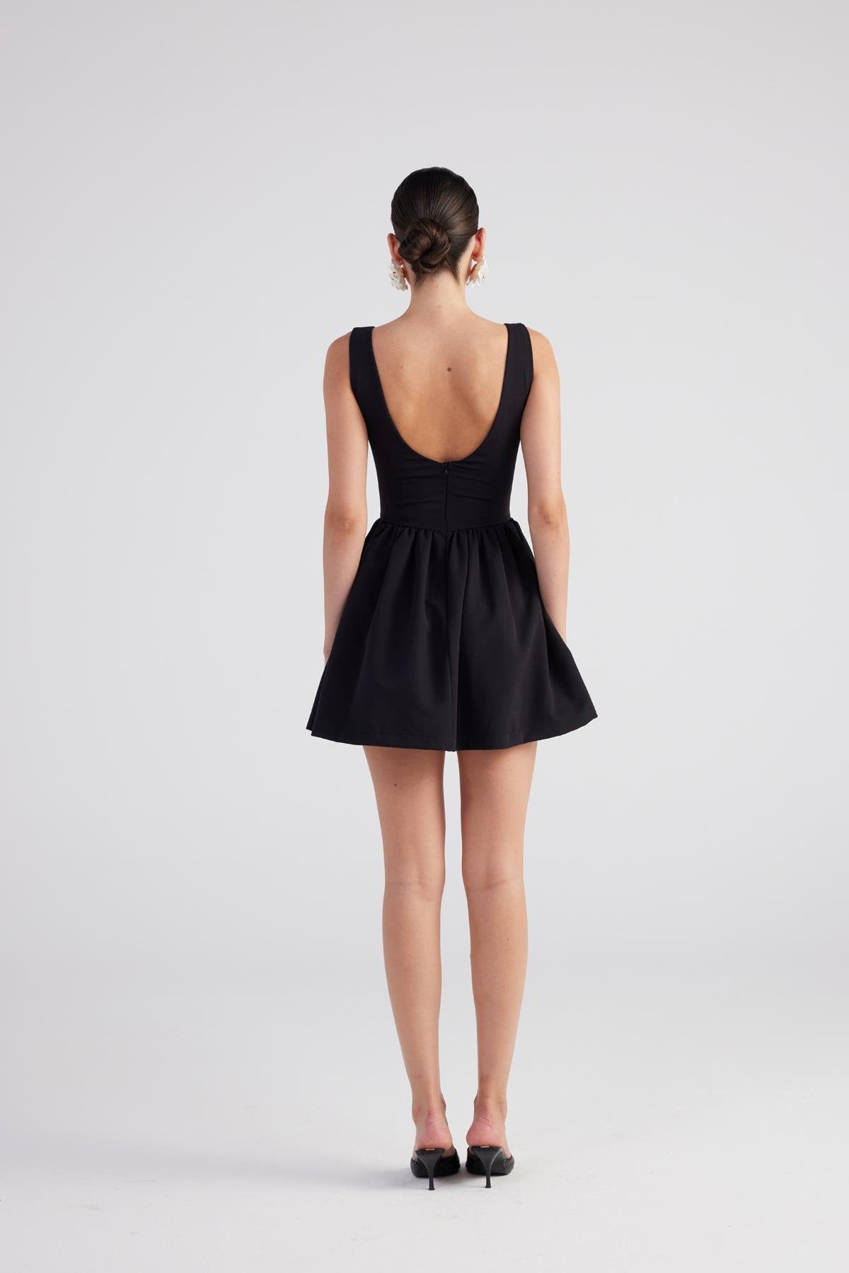 Alena Women's Pleated Skirt Mini A-Line Dress